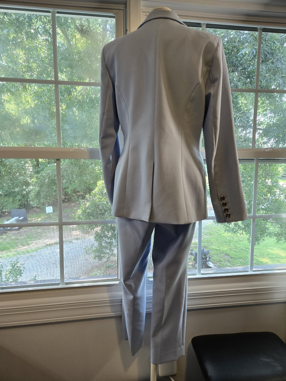White House Black Market Light Blue Blazer, Pants & Blouse Antinio Melani Shoes - Picture 3 of 13
